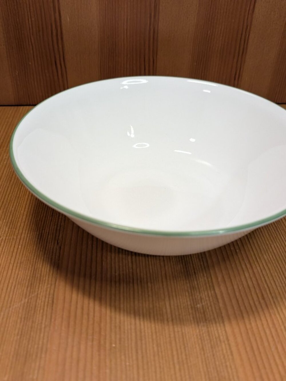 Corelle SHADOW IRIS Pattern w/ Green Stripe 8.5" Serving Bowl - EUC